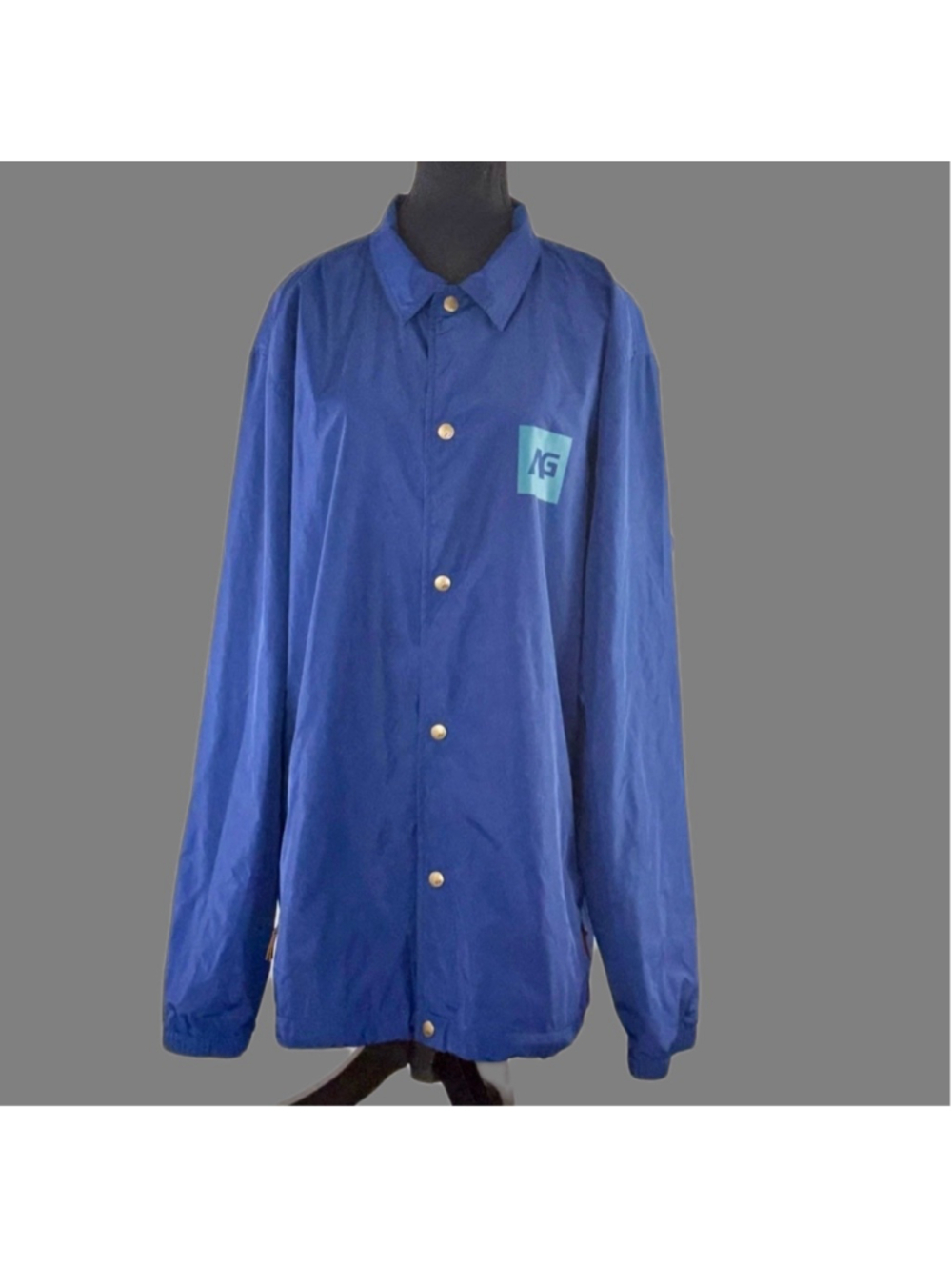 Analog Jacket Men XL Windbreaker Athleisure Y2K Burton AG Snap Streetwear Blue - Picture 2 of 16